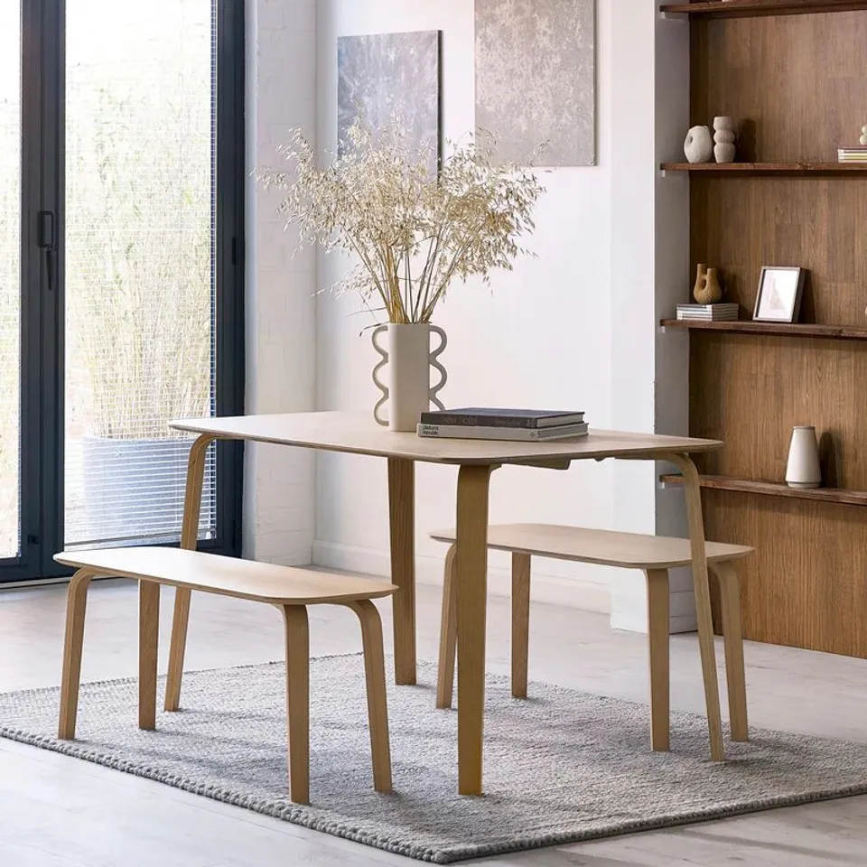 BOXED JULIAN BOWEN KAITO DINING TABLE - BLEACHED OAK (1 BOX)