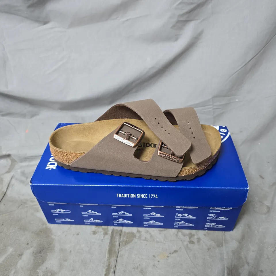 BIRKENSTOCK ARIZONA SANDALS – TAUPE SUEDE, TWO STRAPS UK 5
