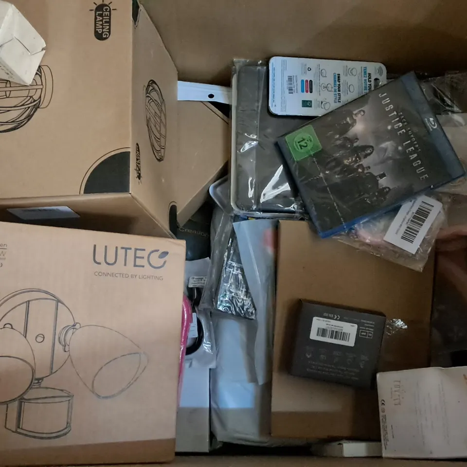 LARGE QUANTITY OF ASSORTED ITEMS TO INCLUDE WALL MOUNTED CD PLAYER, ROXEL HEADPHONES AND LUTEC CEILING LIGHTS