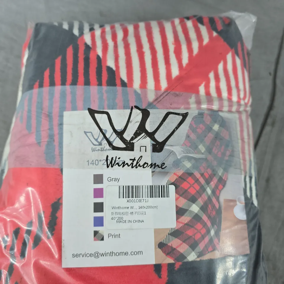 WINTHOME DUVET COVER SET – 140 X 200 CM, RED/BLACK PLAID PATTERN