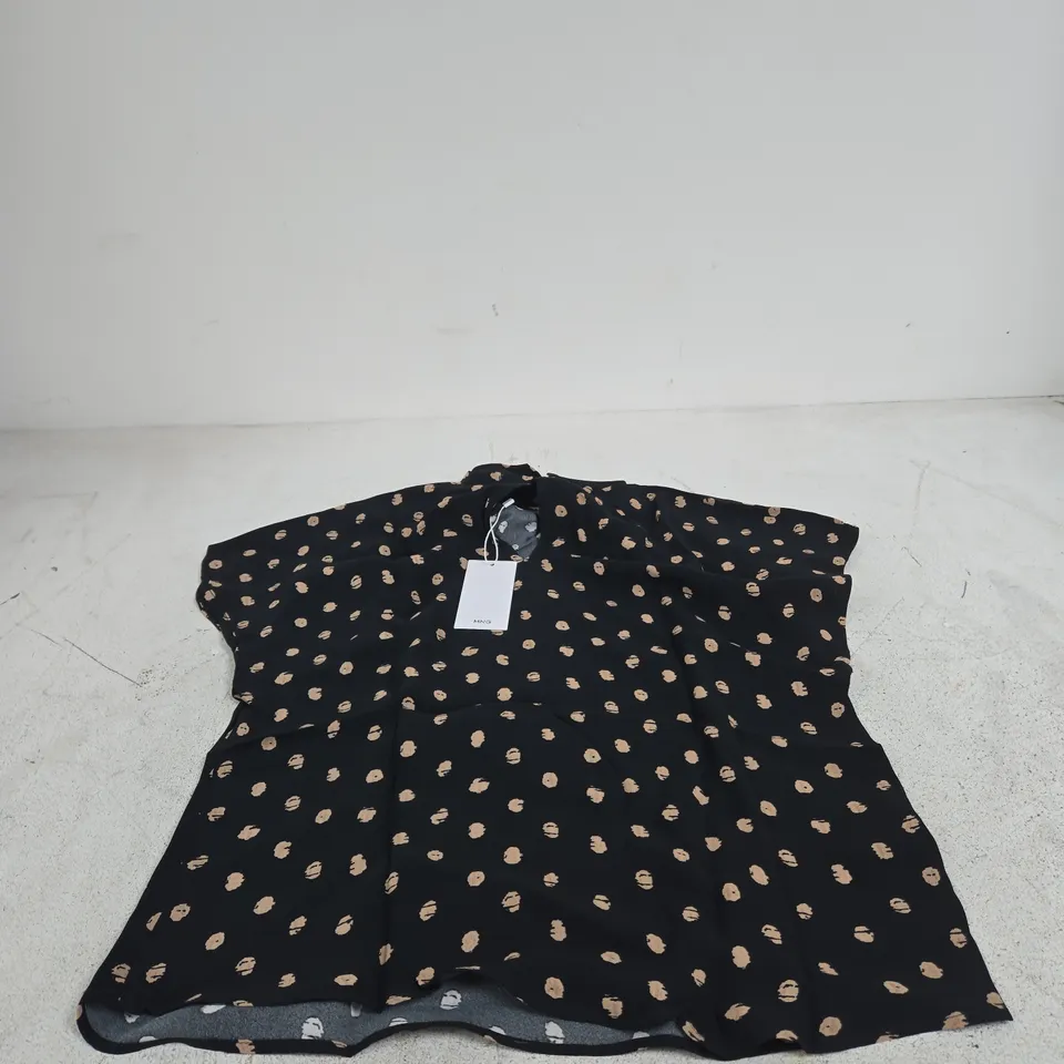 MANGO BLOUSE BLACK WITH PATTERN UK 8 TAGGED