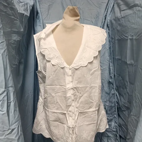 NOBODY'S CHILD SIMONA TOP – WHITE, UK 12 (EU 40, USA 8)