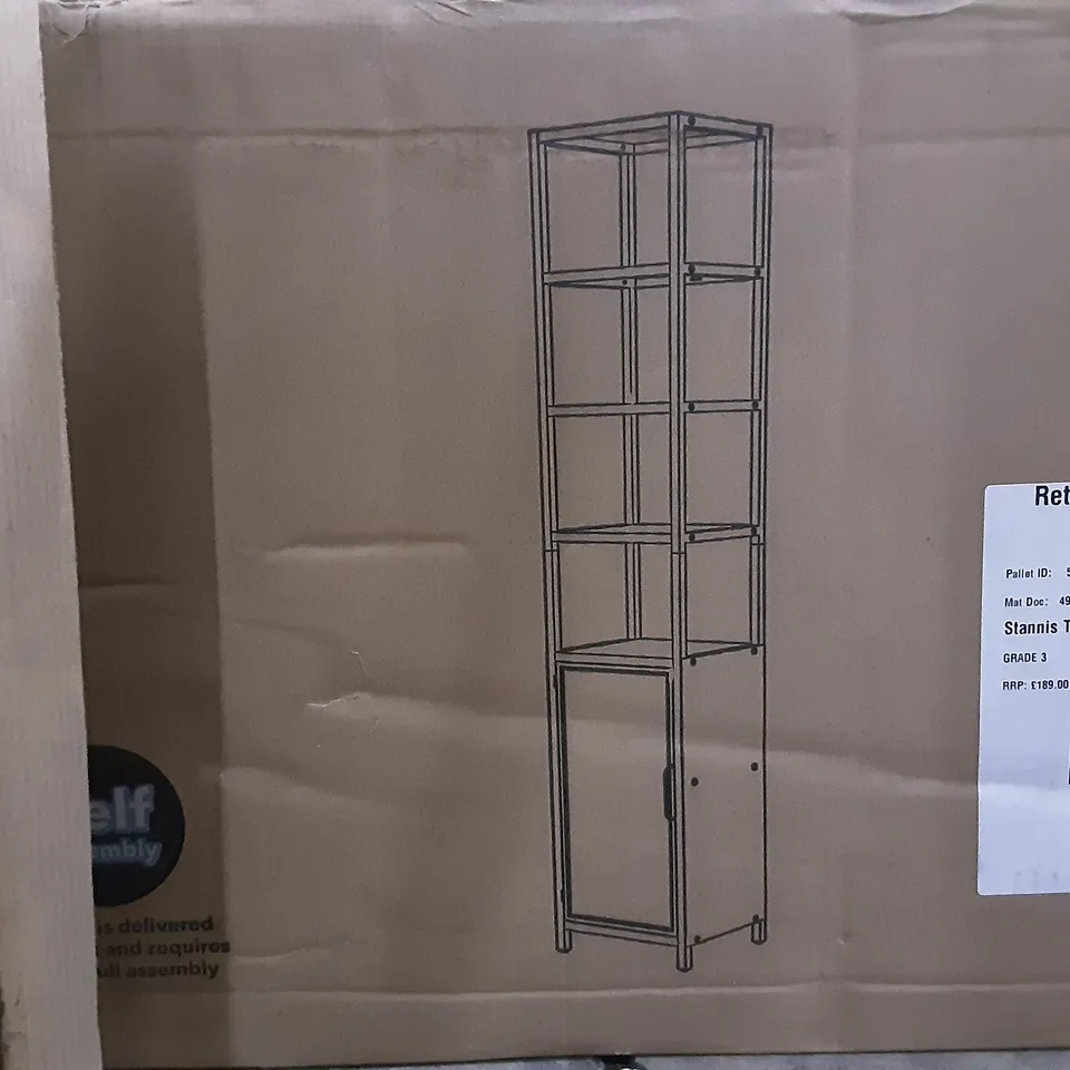 BOXED TALL CABINET IN BLACK , H172 X W35 X D30CM 