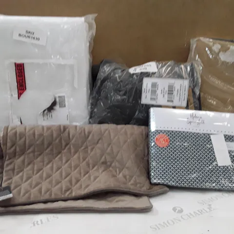 BOX TO CONTAIN AN ASSORTMENT OF CURTAINS, CUSHION COVERS AND THROWS ECT