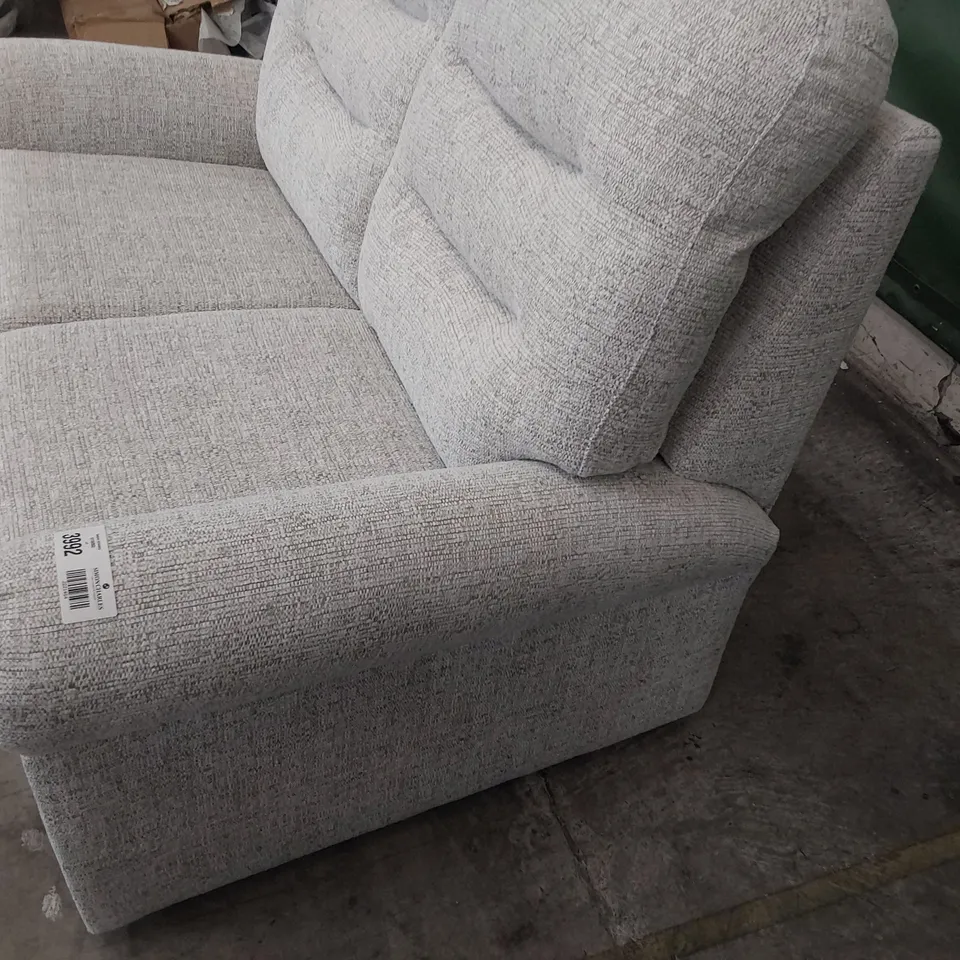 QUALITY BRITISH DESIGNER G PLAN HOLMES SMALL TWO SEATER SOFA EIDER GREY FABRIC 