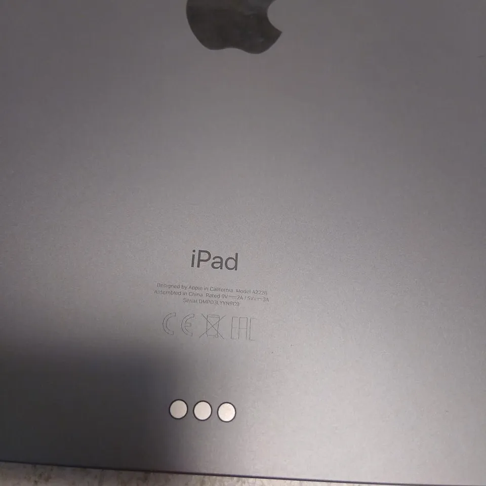 APPLE IPAD AIR (4TH GENERATION) 256GB – SPACE GREY, WI‑FI + CELLULAR