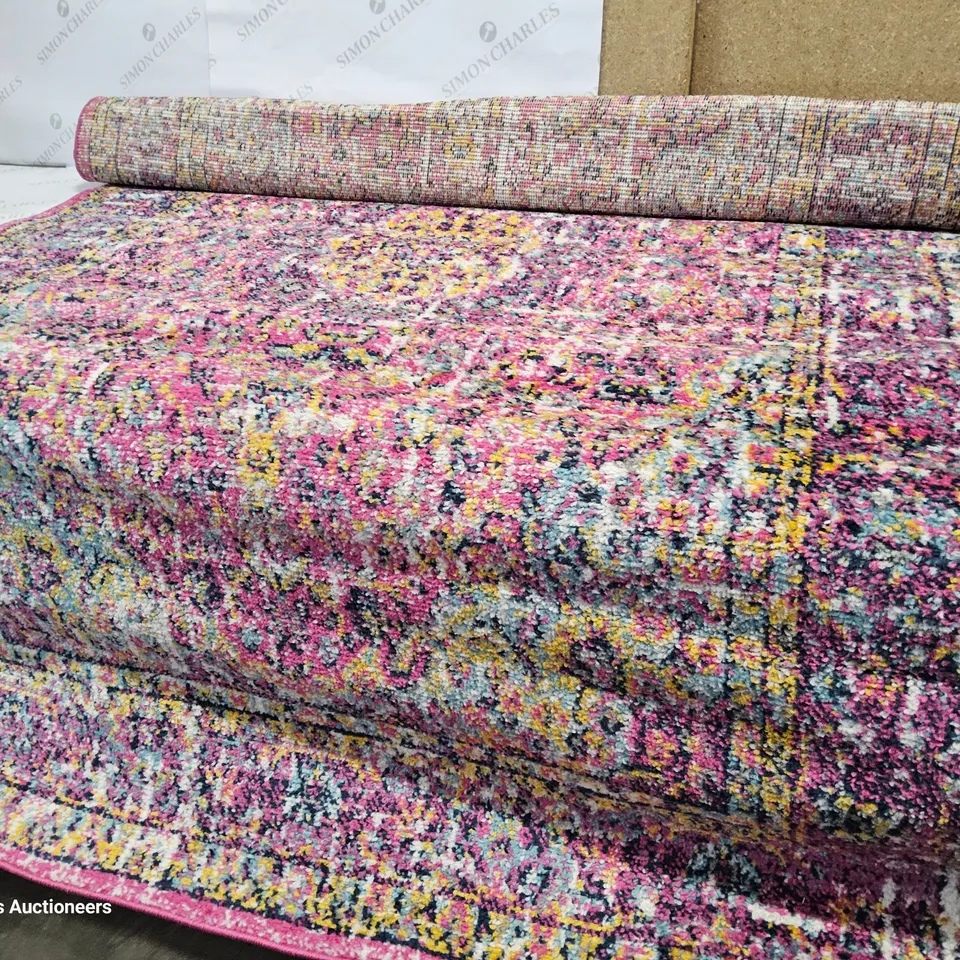 SOUTAM DARCIA POWER LOOM PURPLE/PINK RUG 4' × 6'
