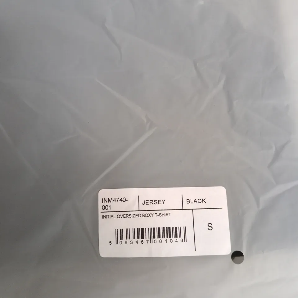 REPRESENT JERSEY BLACK INITIAL OVERSIZED BOXY T‑SHIRT – SIZE S