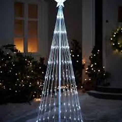 6FT WHITE WATERFALL LED OUTDOOR TREE LIGHT - COLLECTION ONLY