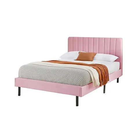 BOXED ASPIRE ROSELLA SINGLE VELVET BED FRAME