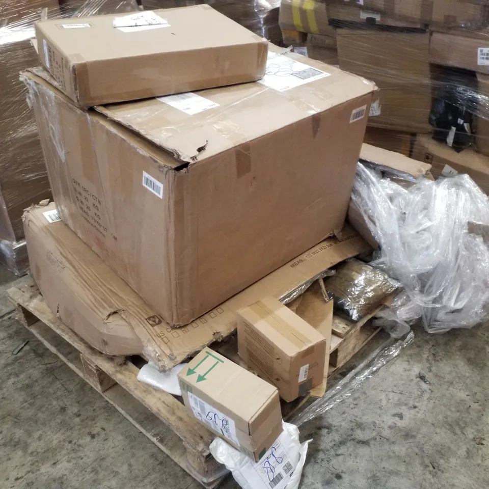 PALLET CONTAINING ASSORTED PRODUCTS INCLUDING SHIWEF CHAIR, MASSAGE RECLINER & USB SPEAKER SYSTEM 
