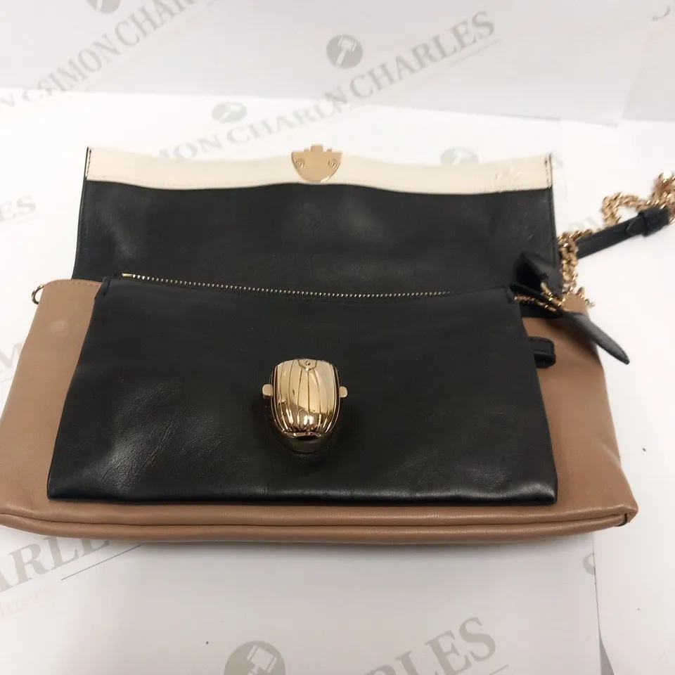 CHRISTIAN LOUBOUTIN KHEPIRA WHITE/BEIGE CLUTCH BAG