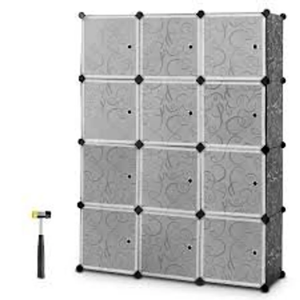 BOXED COSTWAY STACKABLE 12-CUBE STORAGE ORGANIZER MODULAR CUBE CLOSET HOME OFFICE DISPLAY RACK