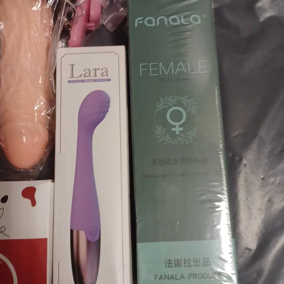 LOT OF APPROXIMATELY 20 ASSORTED SEXUAL PLEASURE ITEMS TO INCLUDE DILDOS, VIBRATORS AND ANAL BEADS