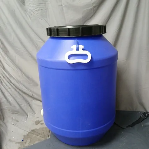 BLUE PLASTIC STORAGE DRUM WITH SCREW CAP UNBOXED