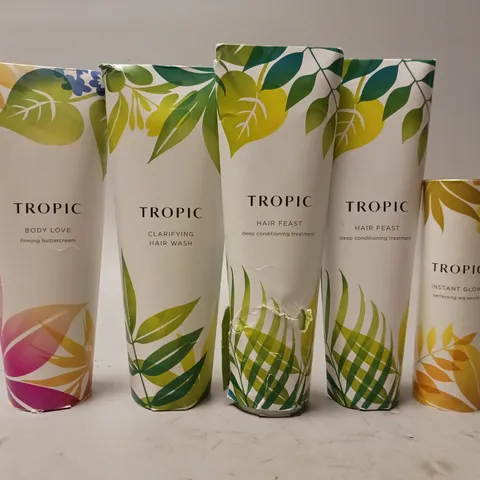 APPROXOMATELY TROPIC PRODUCTS TO INCLUDE INSTANT GLOW, HAIR FEAST, CLARIFYING HAIR WASH ,ETC