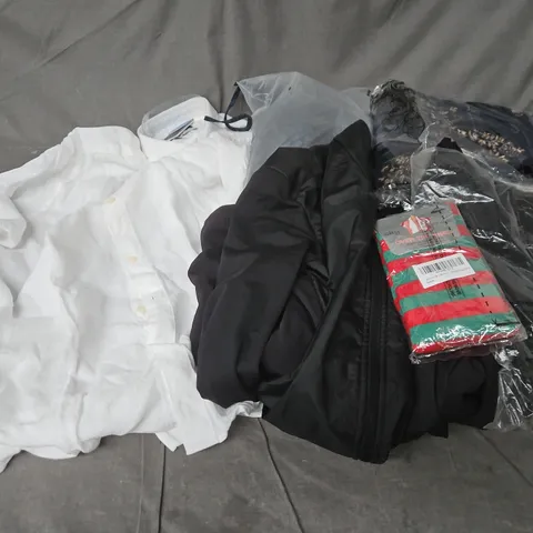 APPROXIMATELY 40 ASSORTED CLOTHING ITEMS IN VARIOUS SIZES, STYLES & COLOURS TO INCLUDE SHIRTS, JACKETS, TOPS, ETC - COLLECTION ONLY