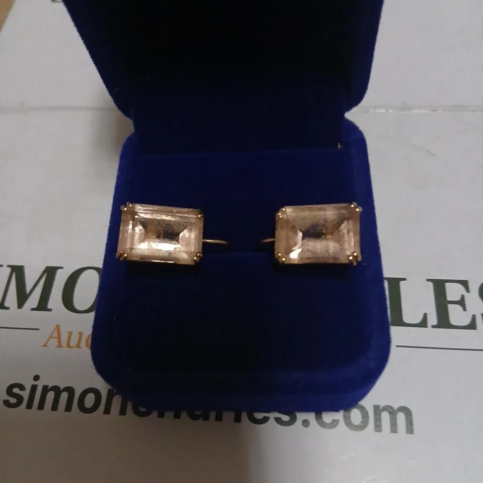 10.6CT MORGANITE OCTAGON EARRINGS