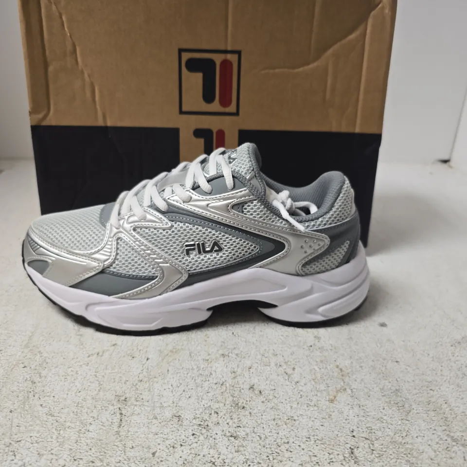 BOXED FILA HEROIC II GREY/SILVER WOMEN’S TRAINERS – UK 6 WOMENS