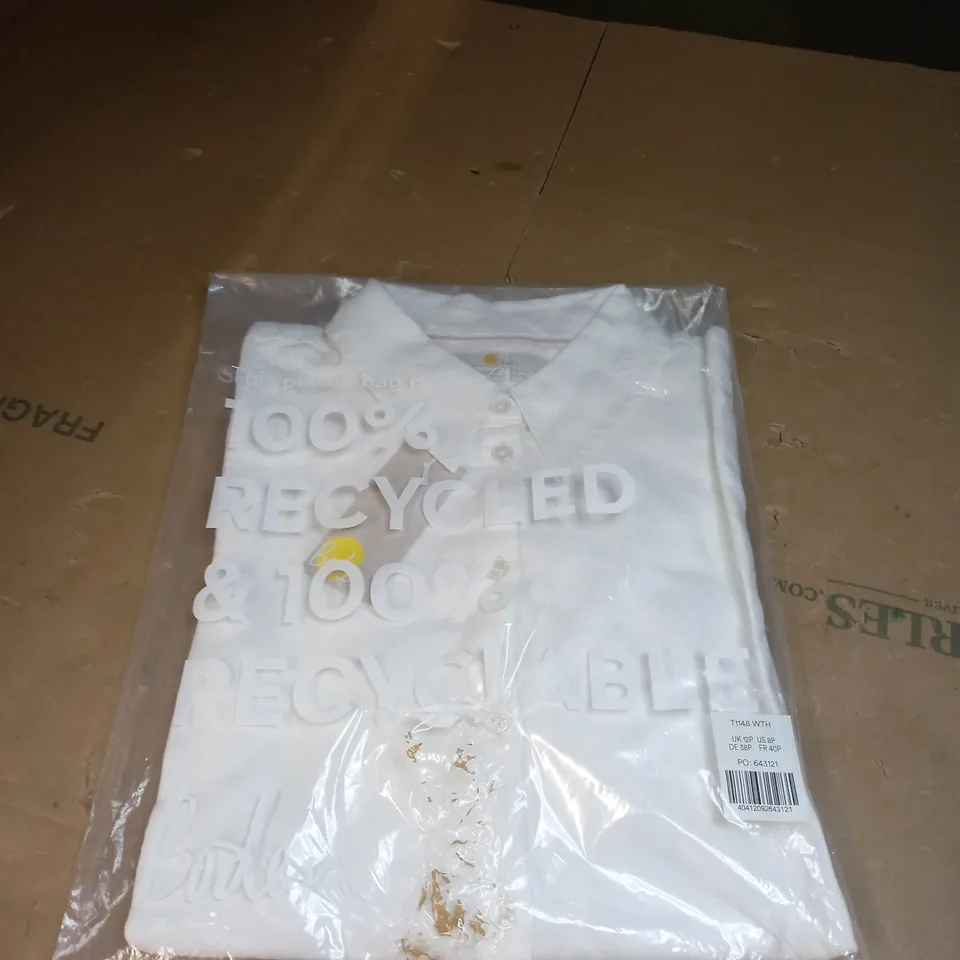 BODEN WHITE BUTTONED TEE SIZE 12P