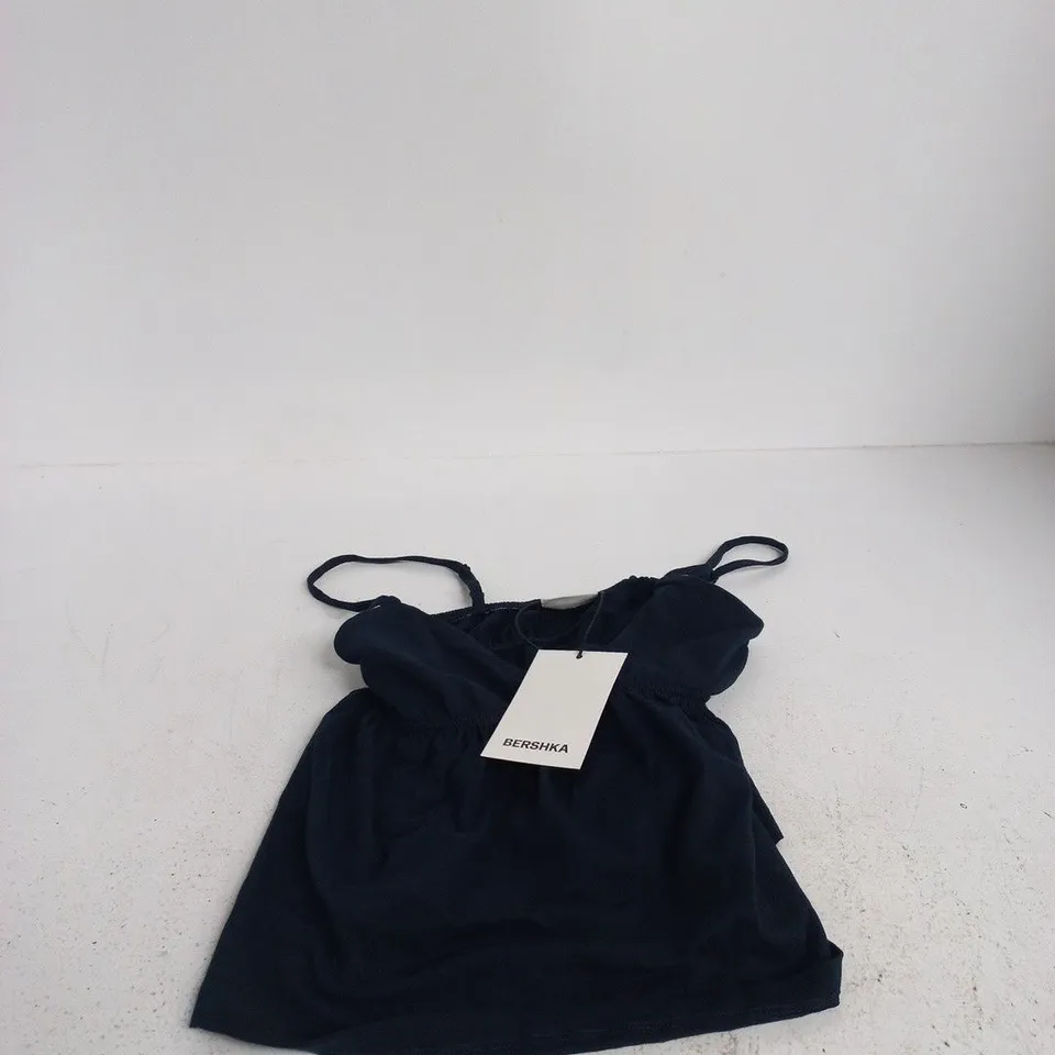 BERSHKA NAVY STRAPPY GARMENT, SIZE S