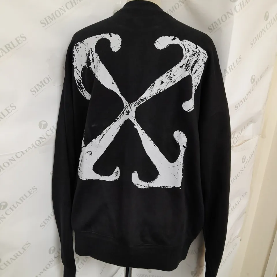 OFFWHITE CREW NECK PULLOVER IN BLACK SIZE L