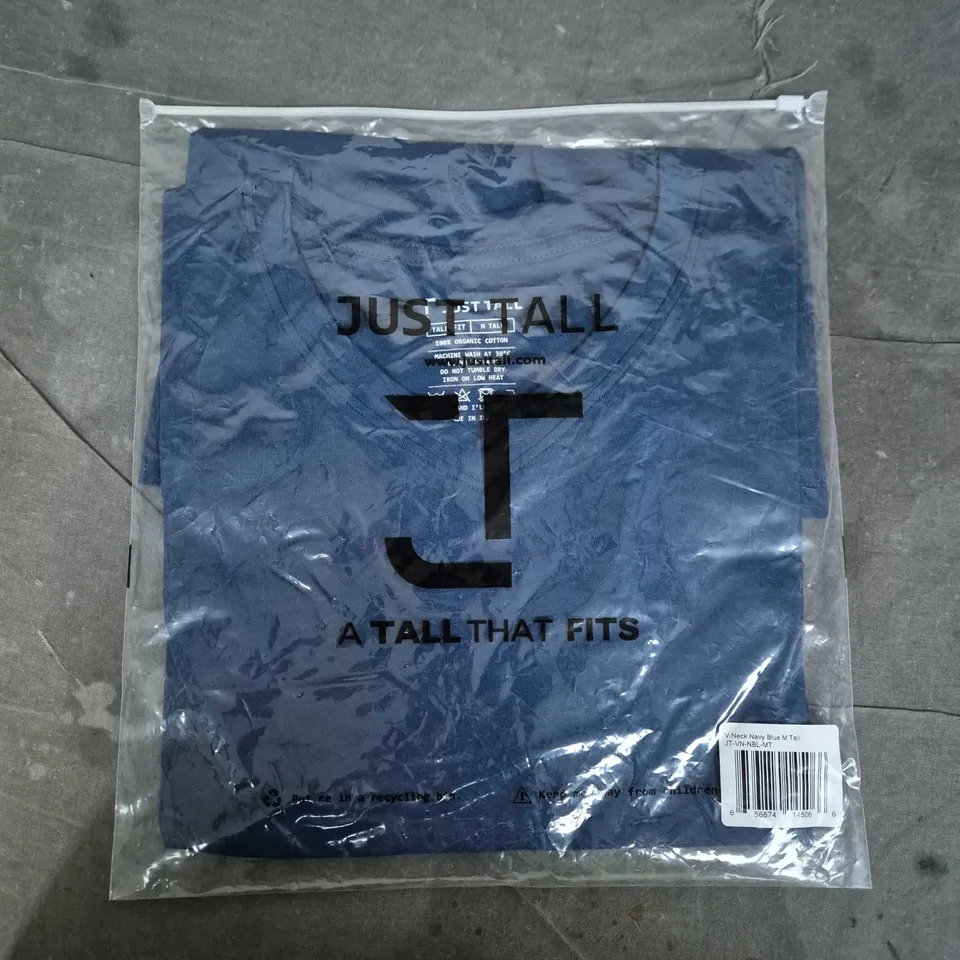 BAGGED JUST TALL V-NECK T-SHIRT IN NAVY BLUE - M TALL