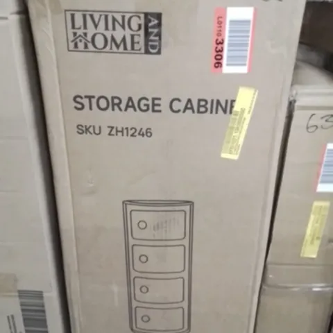 BOXED 4-SHELF ROUND SIDE TABLE WITH STORAGE 