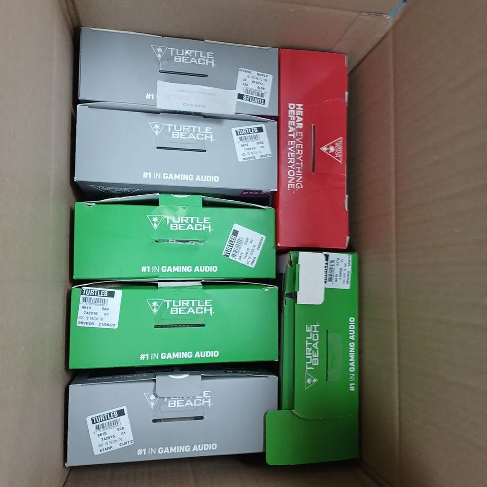 BOX OF APPROXIMATELY 8 ASSORTED TURTLE BEACH GAMING HEADSETS 