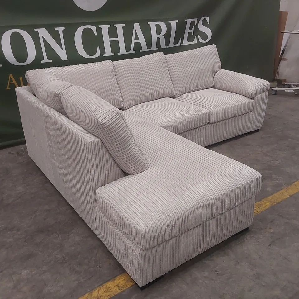 AMALFI STANDARD BACK LEFT HAND FABRIC CORNER CHAISE SOFA - SILVER RRP £949