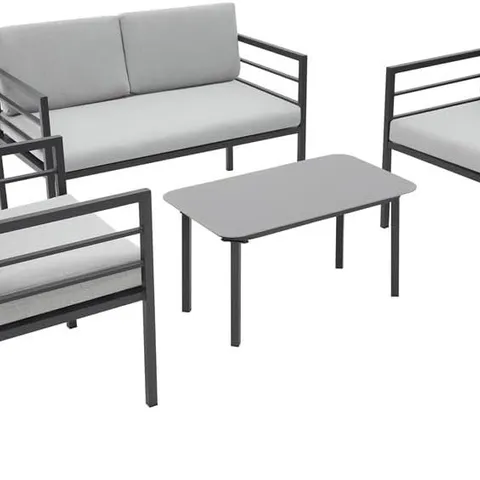 BOXED RHODES 4 SEATER OUTDOOR SOFA SET IN GREY (1 BOX)