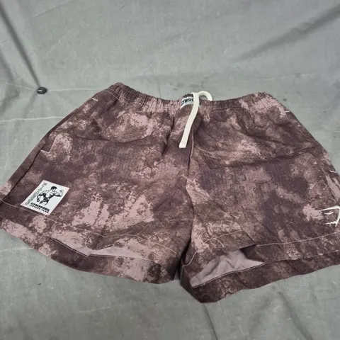 GYMSHARK PUMPER SHORTS 5-IN INSEAM BROWN β MEN'S OVERSIZED FIT (M)
