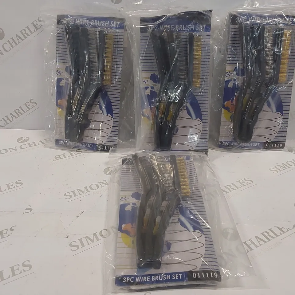 8 PACKS OF BRAND NEW 3PC WIRE BRUSH SETS 