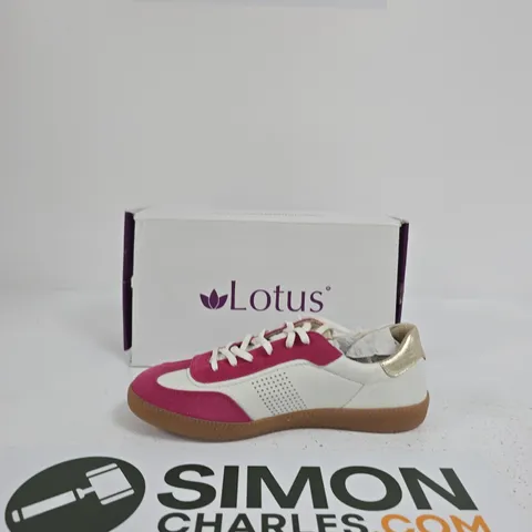 LOTUS WOMEN'S SNEAKERS – PINK SUEDE & WHITE LEATHER SIZE EU 41