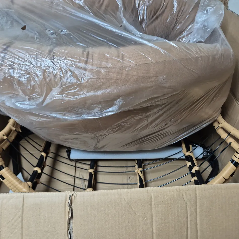 BOXED GARDEN CHAIR IN BROWN - COLLECTION ONLY 