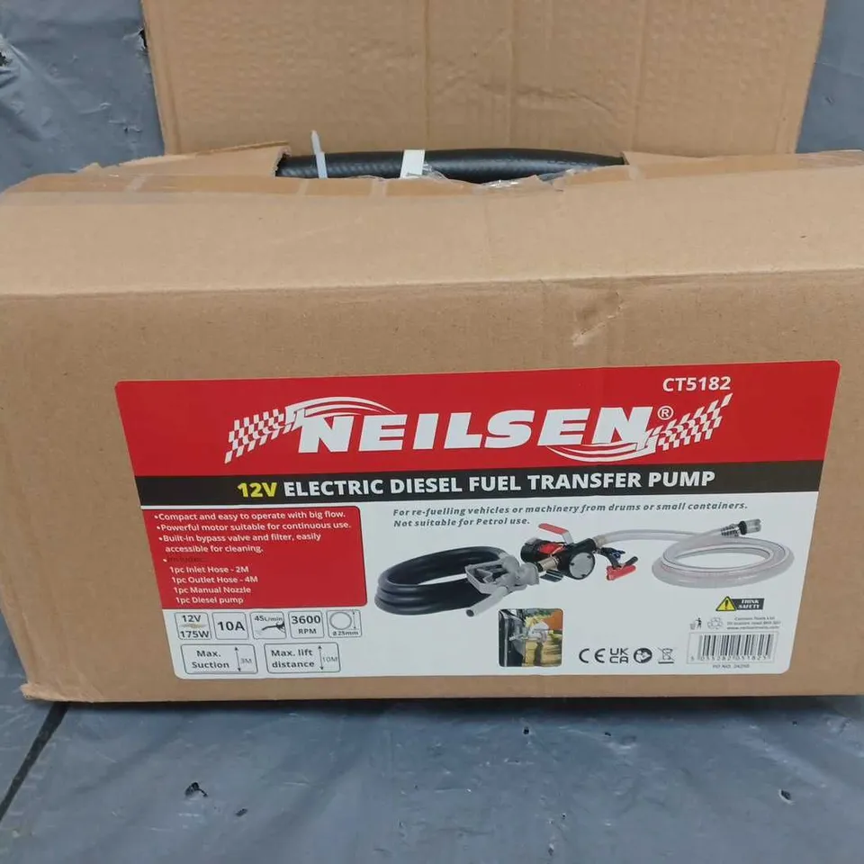 BOXED NEILSEN 12V DIESEL ELECTRIC FUEL TRANSFER PUMP OIL DISPENSER