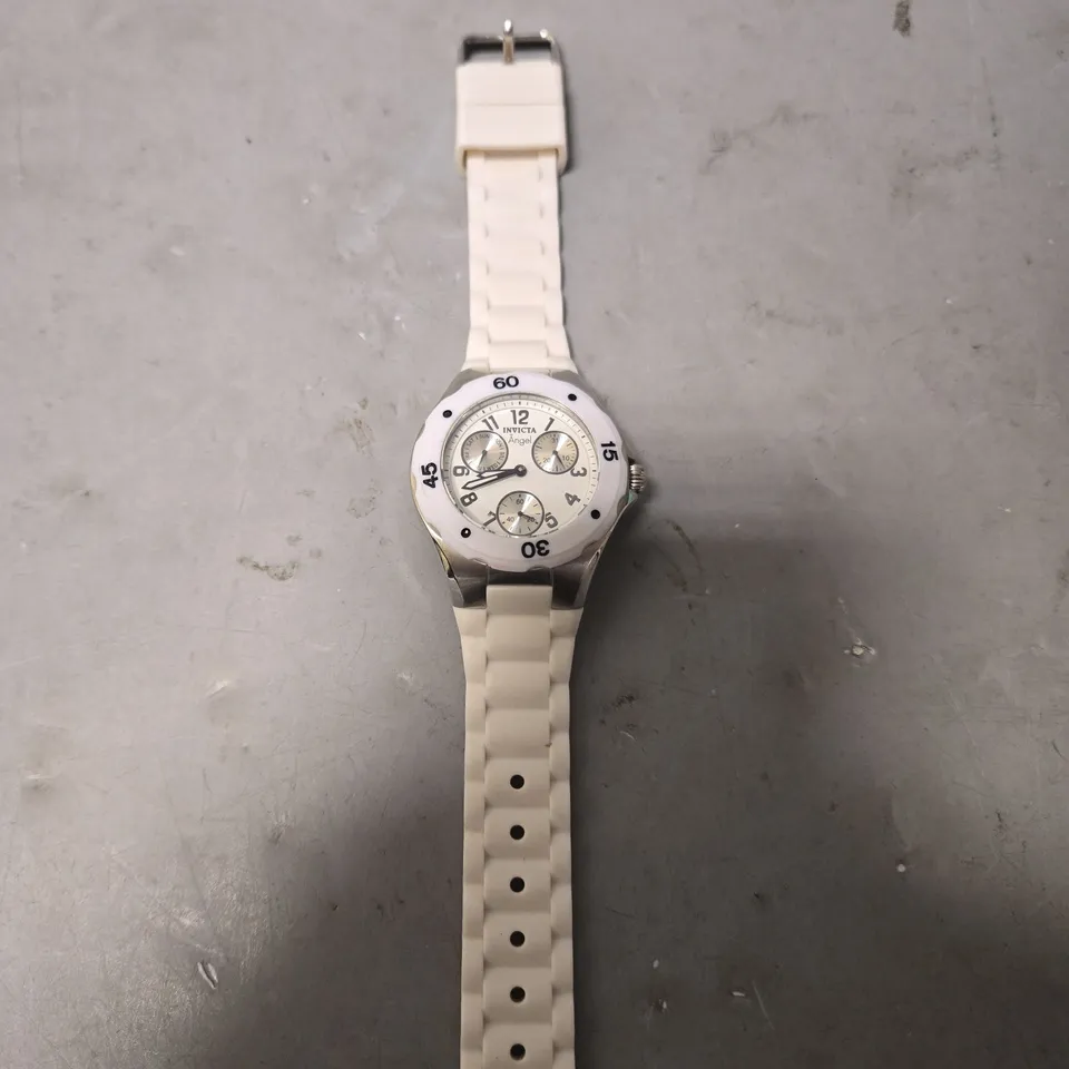 INVICTA WOMEN'SANGEL WHITE DIAL WHITE STRAP WATCH