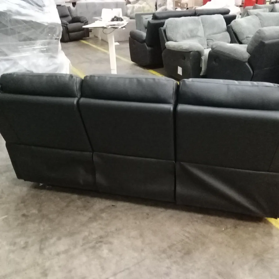 ALBION LUXURY FAUX LEATHER 3 SEATER HIGH BACK MANUAL RECLINER SOFA RRP £749