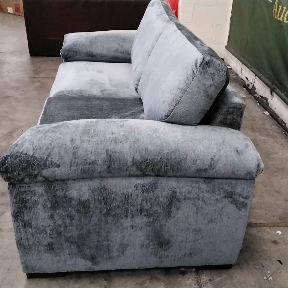 QUALITY DESIGNER SALERNO STANDARD 3 SEATER SOFA - GREY FABRIC