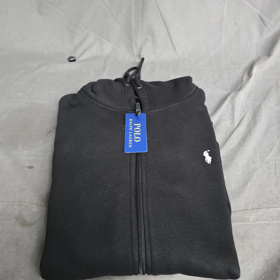 POLO RALPH LAUREN ZIP HOODIE – BLACK - SIZE M