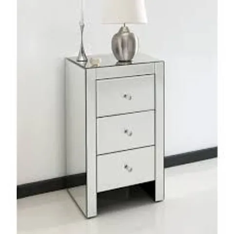 BRAND NEW HOMESDIRECT365 ROMANO CRYSTAL MIRRORED BEDSIDE TABLE