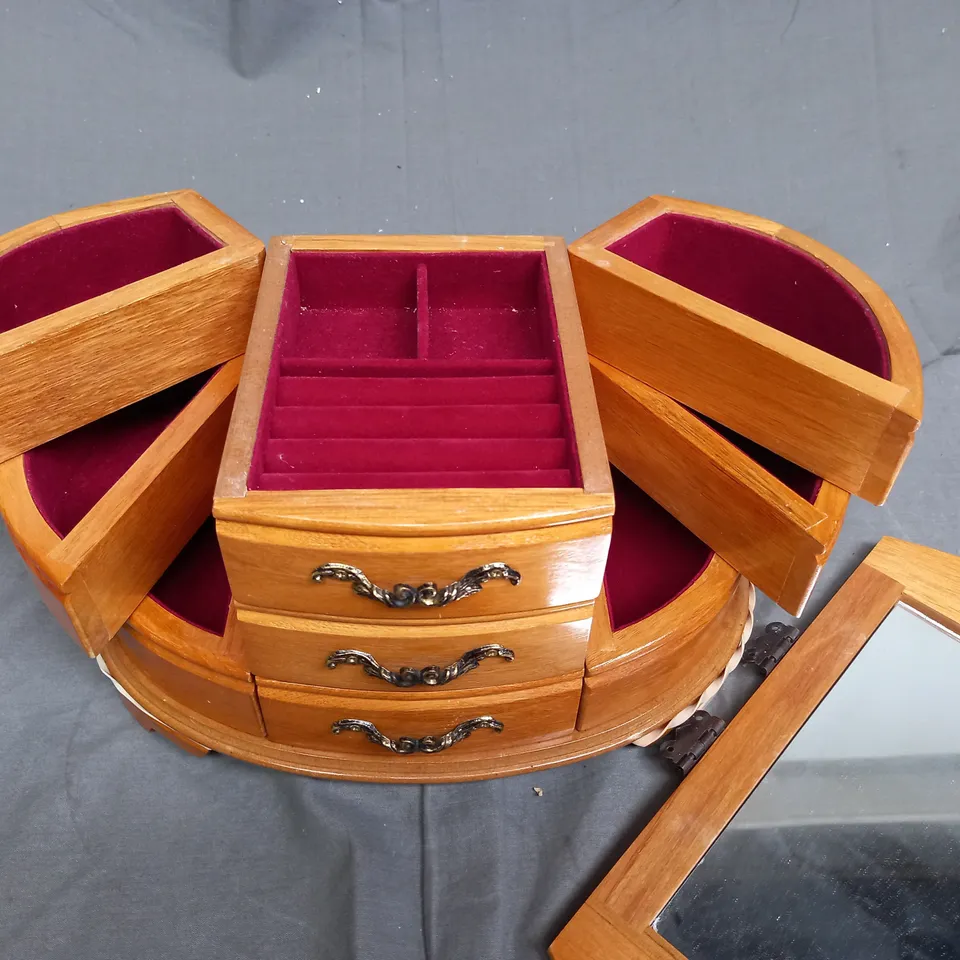 WOODEN DRAWERED JEWELLERY BOX