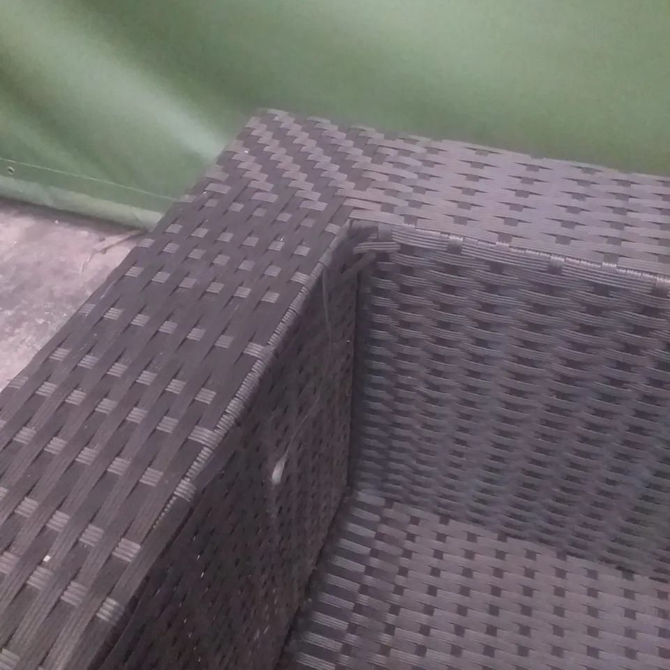 RATTAN EFFECT 2 SEATER GARDEN SOFA BLACK