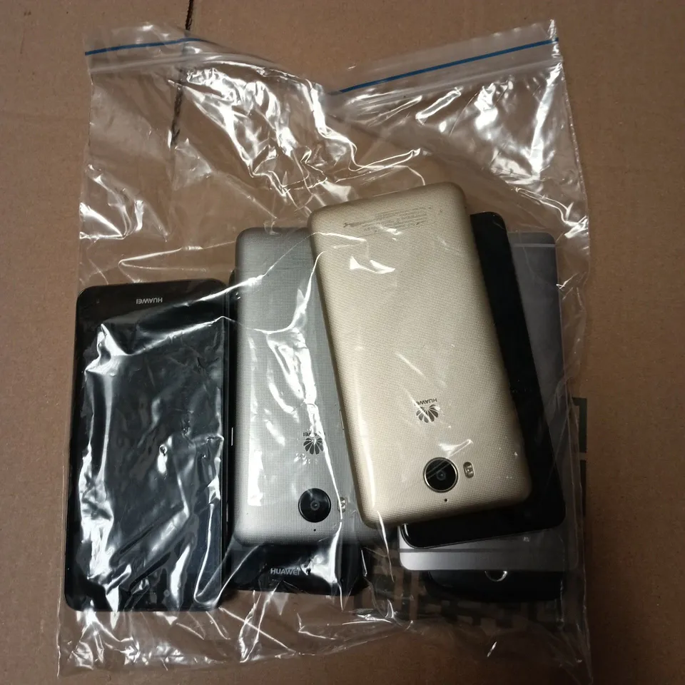 APPROXIMATELY 7 ASSORTED USED PHONES AND PHONE PARTS TO INCLUDE VARIOUS HUAWEI MODELS