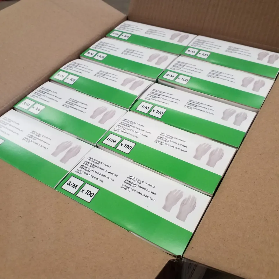 PALLET OF APPROXIMATELY 70 INTCO VINYL DISPOSABLE GLOVES 100PK BOXES - MEDIUM