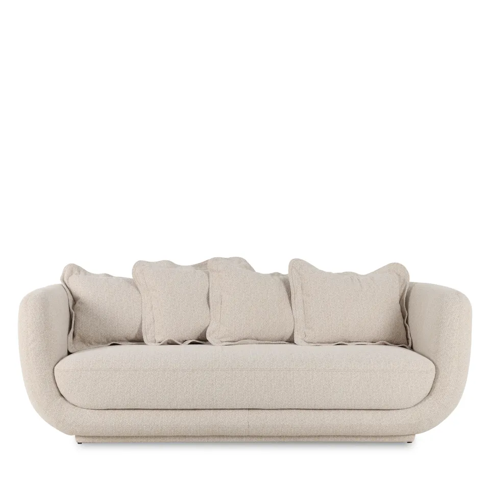BRAND NEW BOXED BAIE OREO 4 SEATER FORZA FABRIC SOFA - NATURAL (1 BOX)