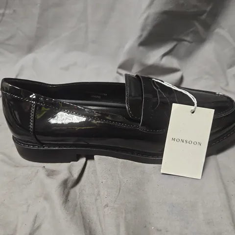 MONSOON BLACK PATENT LEATHER LOAFERS – UK 5 (EU 38) – PAIR