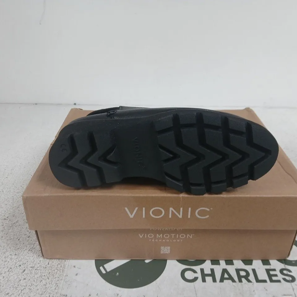 VIONIC WOMEN'S BLACK LEATHER ANKLE BOOTS – UK 4