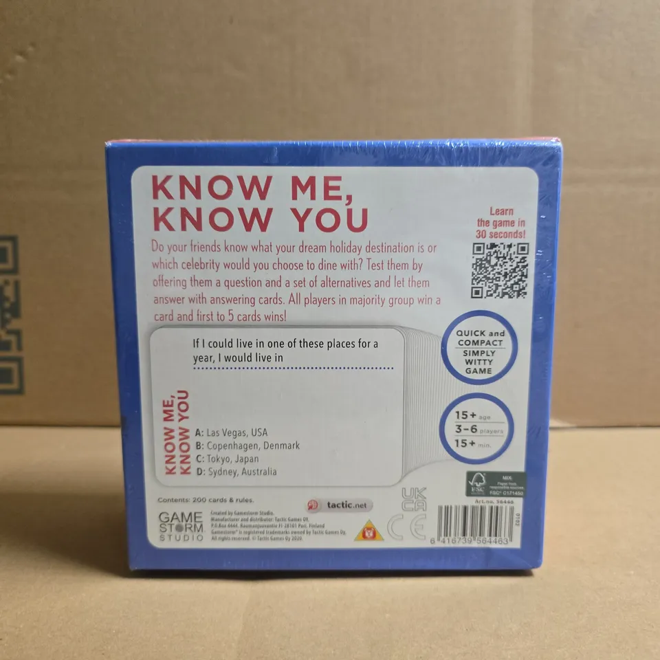 KNOW ME, KNOW YOU – PARTY CARD GAME (200 CARDS)