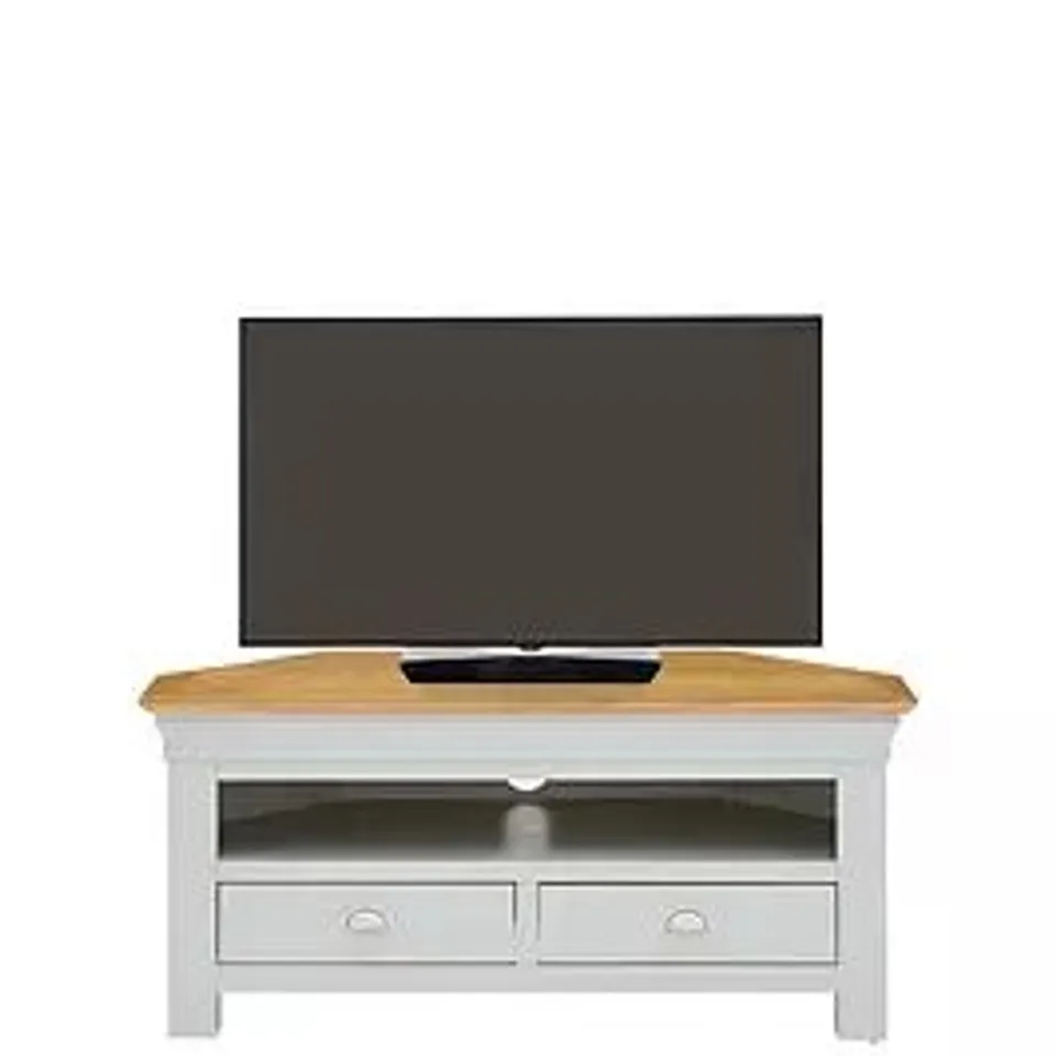 BOXED SEATTLE CORNER TV UNIT - GREY/OAK (1 BOX) RRP £269